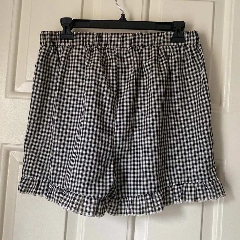 Shein Checkered Ruffle Shorts